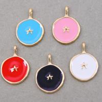 Tibetan Style Enamel Pendants, gold color plated, DIY, more colors for choice, 25x18mm, Approx 100PCs/Bag, Sold By Bag