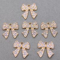 Tibetan Style Rhinestone Pendants, Bowknot, plated, DIY & with rhinestone, more colors for choice, 20x3x21mm, Approx 100PCs/Bag, Sold By Bag