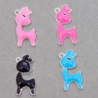 Tibetan Style Enamel Pendants, Deer, silver color plated, DIY, more colors for choice, 25x3x12mm, Approx 100PCs/Bag, Sold By Bag