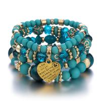 Glass Beads Bracelet with Plastic & Zinc Alloy & Acrylic fashion jewelry & Unisex Sold By Set