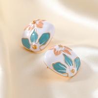 Zinc Alloy Stud Earring fashion jewelry & for woman & enamel nickel lead & cadmium free Sold By Pair