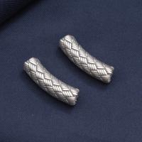 925 Sterling Silver Curved Tube Beads Antique finish DIY original color Sold By PC