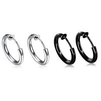 Titanium Steel Huggie Hoop Earring Donut plated Unisex Sold By PC