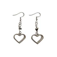 Zinc Alloy Drop Earring platinum color plated & for woman & hollow 70mm Sold By Pair