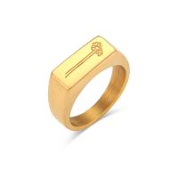 Ring Finger ze stali nierdzewnej, Stal nierdzewna 304, Pozłacane 18K, biżuteria moda & różnej wielkości do wyboru & dla kobiety, złoty, sprzedane przez PC