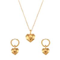 Fashion Stainless Steel Jewelry Sets, 304 Stainless Steel, with 5cm extender chain, Vacuum Ion Plating, fashion jewelry & for woman, golden, Length:Approx 40 cm, Sold By PC