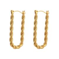 Stainless Steel Lever Back Earring 304 Stainless Steel 18K gold plated fashion jewelry & for woman golden 35mm Sold By Pair