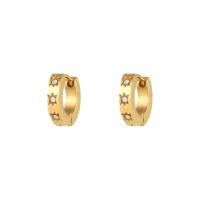 Stainless Steel Lever Back Earring 304 Stainless Steel 18K gold plated fashion jewelry & micro pave cubic zirconia & for woman golden 10mm Sold By Pair