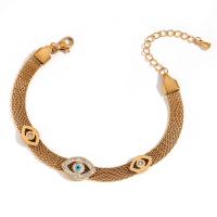 Stainless Steel Jewelry Bracelet, 316L Stainless Steel, with 5cm extender chain, 18K gold plated, fashion jewelry & for woman & with rhinestone, golden, Length:Approx 16 cm, Sold By PC