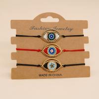 Evil Eye Schmuck Armband, Seedbead, mit Knotenschnur & Zinklegierung, goldfarben plattiert, Einstellbar & Modeschmuck & unisex, keine, 30x19mm, Länge:ca. 28 cm, verkauft von PC