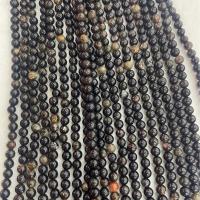 Perles bijoux en pierres gemmes, Mica noir, Rond, DIY & normes différentes pour le choix, couleurs mélangées, Vendu par Environ 38 cm brin