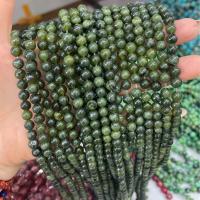 Perles en jade, Jade de Canada, Rond, DIY & normes différentes pour le choix, vert foncé, Vendu par Environ 38 cm brin