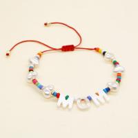 Muschel Schmuck Armband, mit Knotenschnur & Seedbead & Kunststoff Perlen, Einstellbar & Modeschmuck & für Frau, gemischte Farben, Länge ca. 28 cm, verkauft von PC