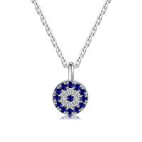 Cubic Zircon Micro Pave 925 Sterling Silver Necklace, with 2.16inch extender chain, fashion jewelry & micro pave cubic zirconia & for woman, nickel, lead & cadmium free, Length:Approx 15.74 Inch, Sold By PC