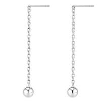 925 Sterling Silver Thread Through Earrings plated fashion jewelry & for woman nickel lead & cadmium free Sold By Pair