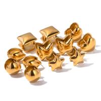 الفولاذ المقاوم للصدأ وأقراط, 304 الفولاذ المقاوم للصدأ, مجوهرات الموضة & أنماط مختلفة للاختيار & للمرأة, ذهبي, تباع بواسطة زوج