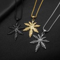 Stainless Steel Jewelry Necklace, 304 Stainless Steel, Maple Leaf, fashion jewelry & different styles for choice & for man, more colors for choice, 55.53x38.96mm, Sold By PC