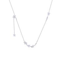 Titanium Steel Necklace, with 1.97inch extender chain, Star, fashion jewelry & for woman, silver color, Length:Approx 14.57 Inch, Sold By PC