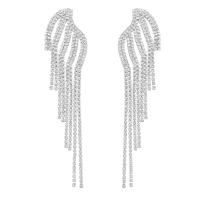 Fashion Fringe Earrings, Tibetan Style, fashion jewelry & for woman & with rhinestone, more colors for choice, nickel, lead & cadmium free, 126x33mm, Sold By Pair