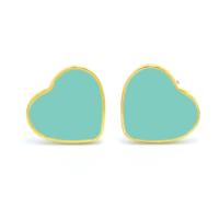 Stainless Steel Stud Earrings 304 Stainless Steel Heart Vacuum Ion Plating fashion jewelry & for woman & epoxy gel Sold By Pair