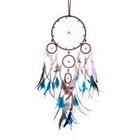 Fashion Dream Catcher, Feather, with Linen & Wood & Iron, handmade, for home and office & different styles for choice, mixed colors, 700mm, Sold By PC