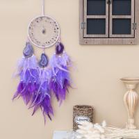 Fashion Dream Catcher Feather with leather cord & Agate & Amethyst & Iron handmade for home and office purple 700mm Sold By PC