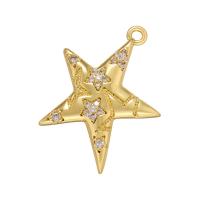 Cubic Zirconia Micro Pave Brass Pendant, Star, plated, DIY & micro pave cubic zirconia, more colors for choice, nickel, lead & cadmium free, 19x23.50mm, Hole:Approx 1.5mm, Sold By PC