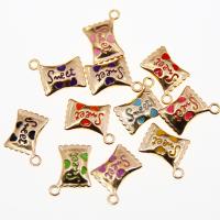 Tibetan Style Enamel Pendants, Candy, gold color plated, DIY, more colors for choice, 15x13x4mm, Approx 100PCs/Bag, Sold By Bag