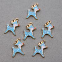 Tibetan Style Enamel Pendants, Deer, gold color plated, DIY, more colors for choice, 21x14x2mm, Approx 100PCs/Bag, Sold By Bag