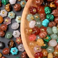 Gemstone Pendants Jewelry, with Iron, Pumpkin, DIY & different materials for choice, more colors for choice, 12x8mm, Sold By PC