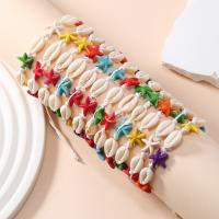 Shell Jewelry Bracelet, with Nylon Cord, Starfish, fashion jewelry, more colors for choice, Bracelet inner diameter:5.5-6.5cm, 12PCs/Set, Sold By Set