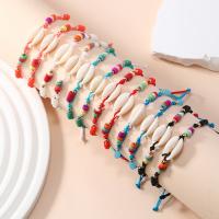 Shell Jewelry Bracelet, with Polymer Clay & Nylon Cord, fashion jewelry, more colors for choice, Bracelet inner diameter:5.5-6.5cm, 12PCs/Set, Sold By Set