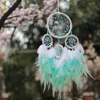 Fashion Dream Catcher, Feather, with Cotton Thread & Crystal & Wood & Iron, fashion jewelry, more colors for choice, Length about 50-55cm, width 18cm, Sold By PC
