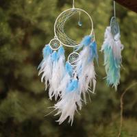 Fashion Dream Catcher, Feather, with Cotton Thread & Crystal & Wood & Iron, fashion jewelry, more colors for choice, 200x800mm, Sold By PC