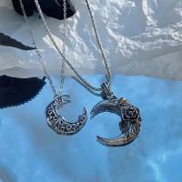 Tibetan Style Sweater Chain Necklace, Moon, plated, fashion jewelry & Unisex & different styles for choice, nickel, lead & cadmium free, Length:Approx 50 cm, Sold By PC