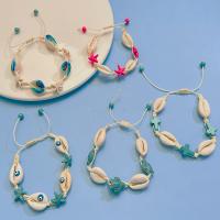 Jewelry Sets bracelet & necklace Cotton Thread with Shell & Resin Rhinestone fashion jewelry & for woman Sold By PC