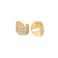 Cubic Zirconia Micro Pave Brass Ring plated Unisex & micro pave cubic zirconia gold Sold By Lot