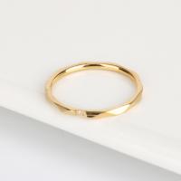 Ring Finger Titantium stali, Powlekane, dla obu płci & różnej wielkości do wyboru & z kamieniem, złoto, sprzedane przez PC