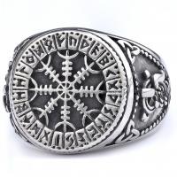 Палец кольцо из нержавеющей стали, Нержавеющая сталь 304, полированный, Мужская & разный размер для выбора, оригинальный цвет, продается PC
