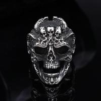 Stainless Steel Finger Ring 304 Stainless Steel Skull polished Unisex original color Sold By PC