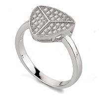 Brass Finger Ring plated Unisex  & micro pave cubic zirconia platinum color Sold By PC