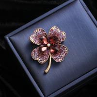 Tibetan Style Brooches, fashion jewelry & for woman & with rhinestone, more colors for choice, nickel, lead & cadmium free, Brooch size: 3.4x4.5CM, Sold By PC