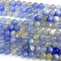 Naturlig lilla Agate perler, Purple Agate, Runde, poleret, du kan DIY & forskellig størrelse for valg, Solgt Per Ca. 38 cm Strand