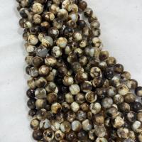 Ágata natural tibetano Dzi Beads, Ágata tibetana, Roda, polido, DIY & tamanho diferente para a escolha, vendido para Aprox 38 cm Strand