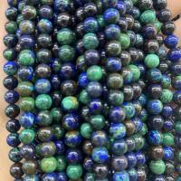 Perline gioielli gemme, azzurrite, Cerchio, lucido, DIY, 10mm, Venduto per Appross. 38 cm filo