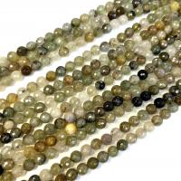 Quartz naturel bijoux perles, quartz rutile, Rond, poli, DIY & normes différentes pour le choix, Vendu par Environ 38 cm brin