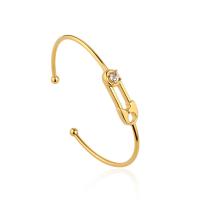 Stainless Steel Bangle 304 Stainless Steel fashion jewelry & for woman & with rhinestone golden Inner Approx 58mm Sold By PC