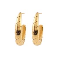 Stainless Steel Stud Earrings, 304 Stainless Steel, 18K gold plated, fashion jewelry & for woman, golden, 26x22mm, Sold By Pair