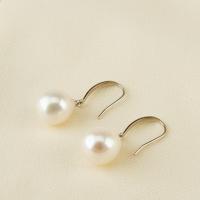 Freshwater Pearl Drop Earring with 925 Sterling Silver Teardrop fashion jewelry & for woman white Sold By Pair