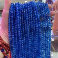 Crystal Beads, Round, stoving varnish, DIY & different size for choice, Capri Blue, Sold Per Approx 38 cm Strand